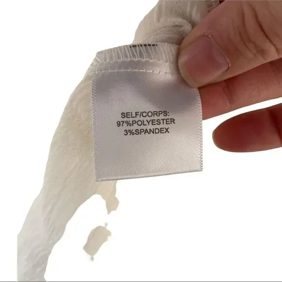 NWT Olive + Rose white Smocked Tiered Sleeveless Babydoll Top size XL - Picture 6 of 6